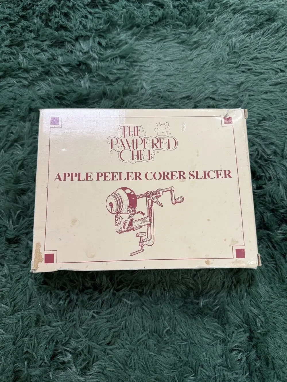 The Pampered Chef Apple Peeler Corer Slicer Manual Crank Clamp Base Vintage
